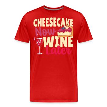 Mangeur de fromage, amateur de fromage, amateur de gâteau au fromage - T-shirt bio Premium Homme - rouge - Devant - Damien (186cm)