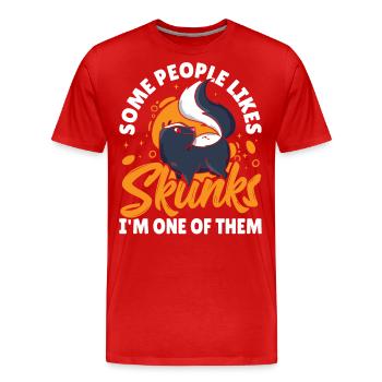 Certaines personnes aiment les mouffettes, je suis l’une d’entre elles - T-shirt bio Premium Homme - rouge - Devant - Damien (186cm)