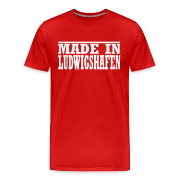 ludwigshafen - Männer Premium Bio T-Shirt - Rot - Vorne - Damien (186cm)