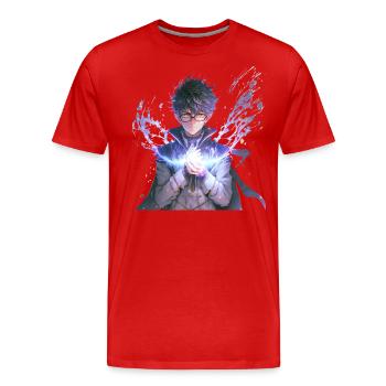 Sorcerer's Apprentice Fire Mage - Men's Premium Organic T-Shirt - red - Front - Damien (186cm)