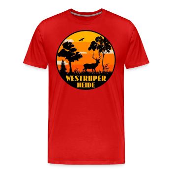 Westruper Heide - Männer Premium Bio T-Shirt - Rot - Vorne - Damien (186cm)