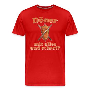 Döner mit alles und scharf - Männer Premium Bio T-Shirt - Rot - Vorne - Damien (186cm)