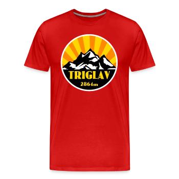 Le Triglav - T-shirt bio Premium Homme - rouge - Devant - Damien (186cm)