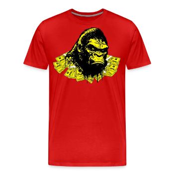 Singe d’argent - T-shirt bio Premium Homme - rouge - Devant - Damien (186cm)