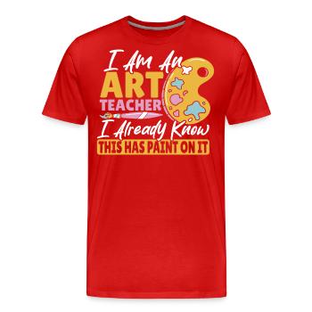 Artist Lover Painter Art Teaching Art Curriculum - Men's Premium Organic T-Shirt - red - Front - Damien (186cm)