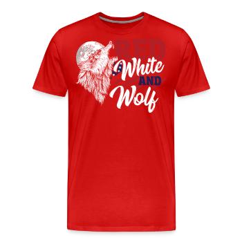 Wild Happy 4th of July USA Loups Hurlants Sous - T-shirt bio Premium Homme - rouge - Devant - Damien (186cm)