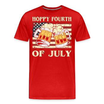 USA Chope de bière brasserie bière artisanale américaine - T-shirt bio Premium Homme - rouge - Devant - Damien (186cm)