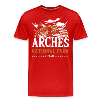 Arch Wilderness Wandern Arches National Park - Männer Premium Bio T-Shirt - Rot - Vorne - Damien (186cm)