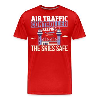 Radar Pilots Runway Air Traffic Controller - Men's Premium Organic T-Shirt - red - Front - Damien (186cm)