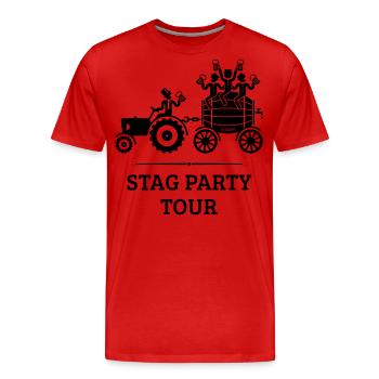 Stag Party Tour Mit Trecker Und Bierfass (JGA / B) - Männer Premium Bio T-Shirt - Rot - Vorne - Damien (186cm)