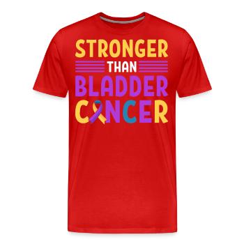 Survivor Bladder Cancer Ribbon Bladder Cancer - Men's Premium Organic T-Shirt - red - Front - Damien (186cm)