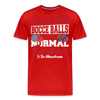 Bowling Sportlich Boccia - Männer Premium Bio T-Shirt - Rot - Vorne - Damien (186cm)