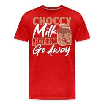Choccy Milk Milk Blend I Lait au chocolat Heart - T-shirt bio Premium Homme - rouge - Devant - Damien (186cm)