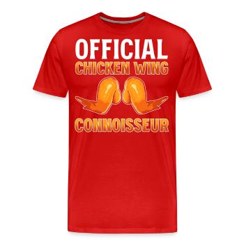 Ailes de poulet Aile de poulet Chef BBQ de restauration rapide - T-shirt bio Premium Homme - rouge - Devant - Damien (186cm)