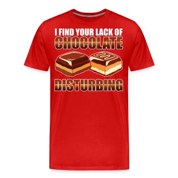 Schokoriegel Junk Food Sugar Chocolate Buddies - Männer Premium Bio T-Shirt - Rot - Vorne - Damien (186cm)