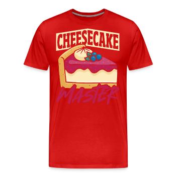 Gâteau au fromage Cheese Eater Candy - T-shirt bio Premium Homme - rouge - Devant - Damien (186cm)