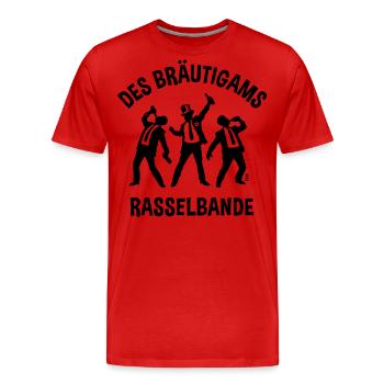 Des Bräutigams Rasselbande (JGA / Bier / Team / B) - Männer Premium Bio T-Shirt - Rot - Vorne - Damien (186cm)