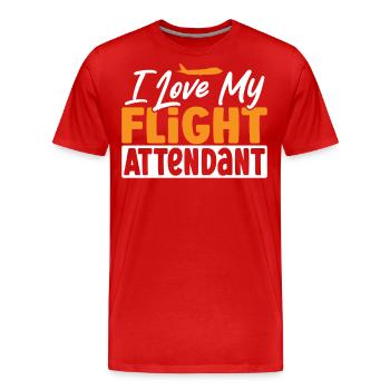 Aviation Compagnie aérienne Équipage J’aime mon - T-shirt bio Premium Homme - rouge - Devant - Damien (186cm)