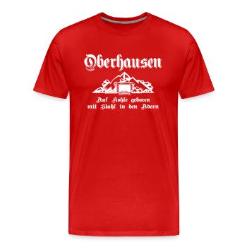 Oberhausen Auf Kohle geboren mit Stahl - Männer Premium Bio T-Shirt - Rot - Vorne - Damien (186cm)