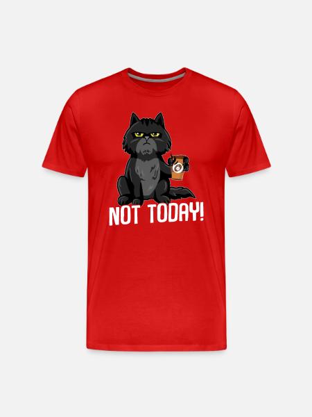 Cat not today BLACK - Men's Premium Organic T-Shirt - red