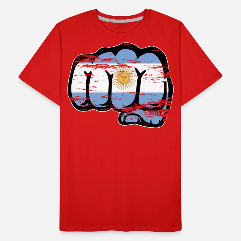 Poing du drapeau argentin utilisé T-shirt bio Premium Homme