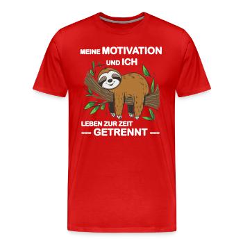 Drôle de paresseux, pas de désir - T-shirt bio Premium Homme - rouge - Devant - Damien (186cm)
