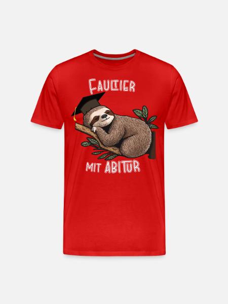 Sloth with high school diploma - Men's Premium Organic T-Shirt - red