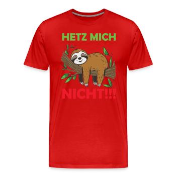 Drôle de paresseux, pas de désir - T-shirt bio Premium Homme - rouge - Devant - Damien (186cm)