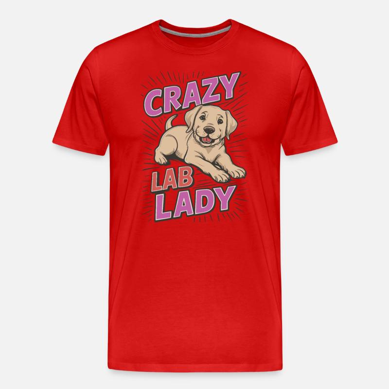 Crazy Lab Lady - Männer Premium Bio T-Shirt - Rot