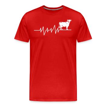 I like cows, heartbeat - Men's Premium Organic T-Shirt - red - Front - Damien (186cm)