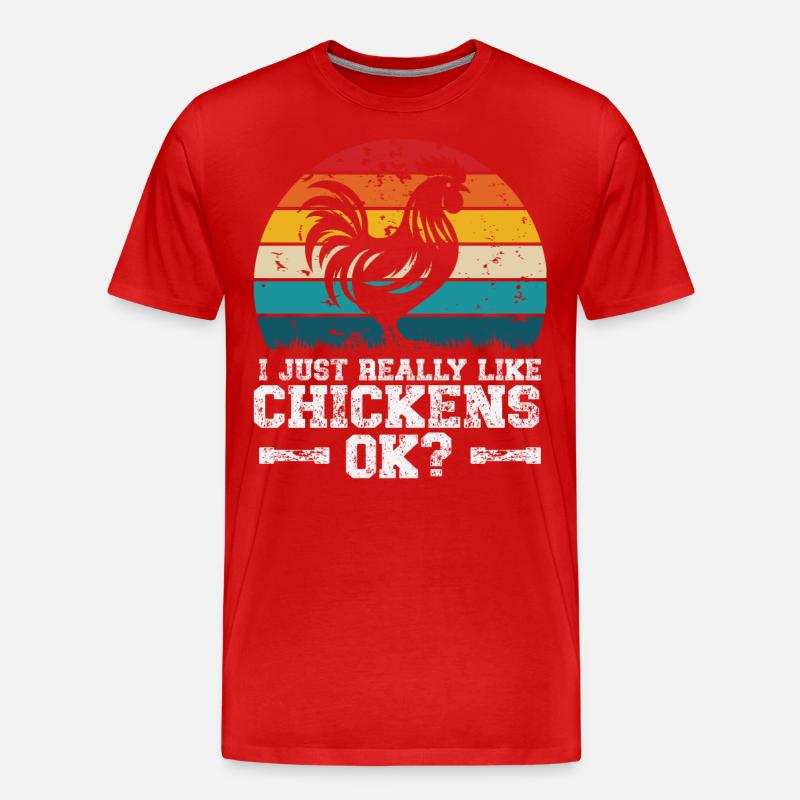 Ich mag Hühner - Männer Premium Bio T-Shirt - Rot