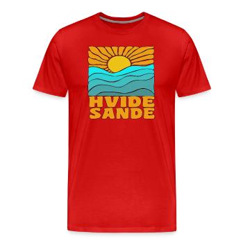 Hvide Sande Dänemark - Männer Premium Bio T-Shirt - Rot - Vorne - Damien (186cm)