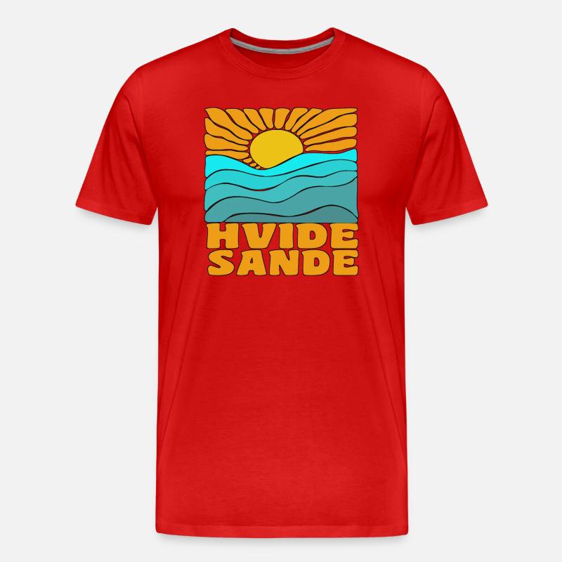 Hvide Sande Dänemark - Männer Premium Bio T-Shirt - Rot
