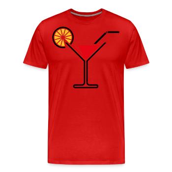Cocktail Glass / Martini Glass (Red) - Men's Premium Organic T-Shirt - red - Front - Damien (186cm)