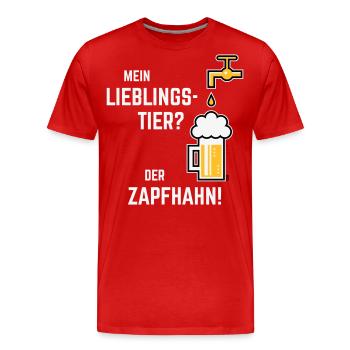 XLieblingstier (Dreifarbig) - Männer Premium Bio T-Shirt - Rot - Vorne - Damien (186cm)