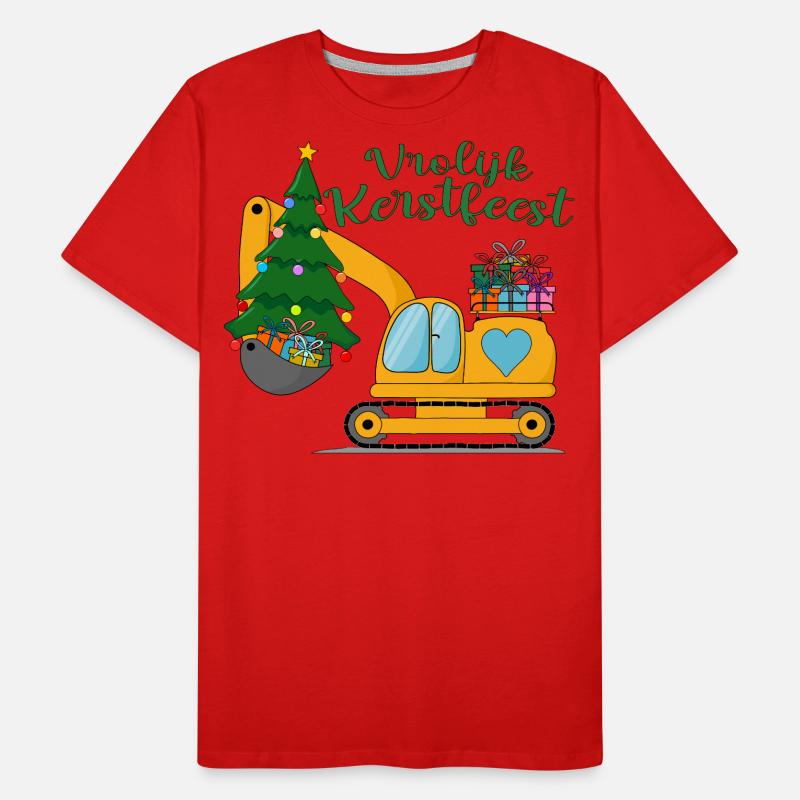 Graafmachine Vrolijk Kerstfeest in het geel Männer Premium Bio T-Shirt
