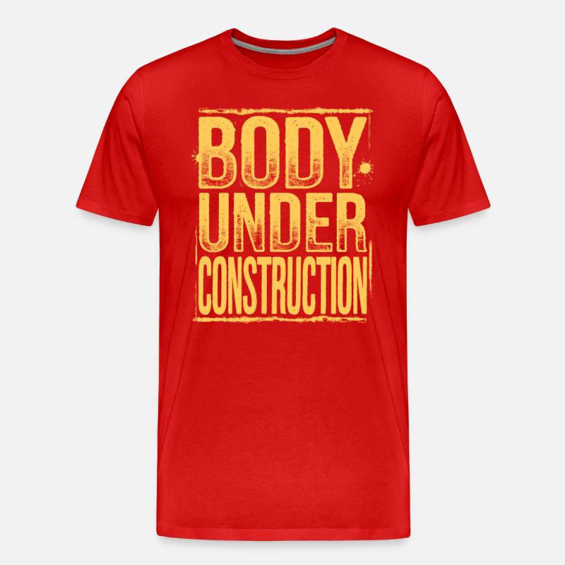 Body Under Construction - Männer Premium Bio T-Shirt - Rot