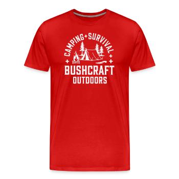 Camping Survie Bushcraft Outdoors - T-shirt bio Premium Homme - rouge - Devant - Damien (186cm)