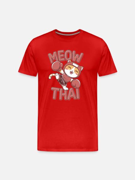 Meow thai - Men's Premium Organic T-Shirt - red