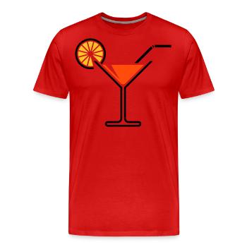 Cocktail Glass / Martini Glass + (Orange) - Men's Premium Organic T-Shirt - red - Front - Damien (186cm)