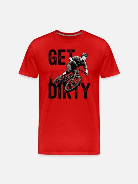 Get Dirty – Downhill - Men's Premium Organic T-Shirt - red