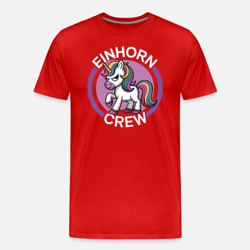 Einhorn crew - Männer Premium Bio T-Shirt - Rot