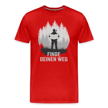 Finde Deinen Weg Survival - Männer Premium Bio T-Shirt - Rot - Vorne - Damien (186cm)