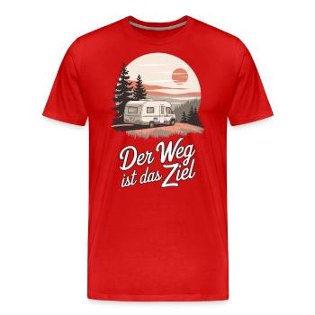 Der Weg ist das Ziel - Männer Premium Bio T-Shirt - Rot - Vorne - Damien (186cm)
