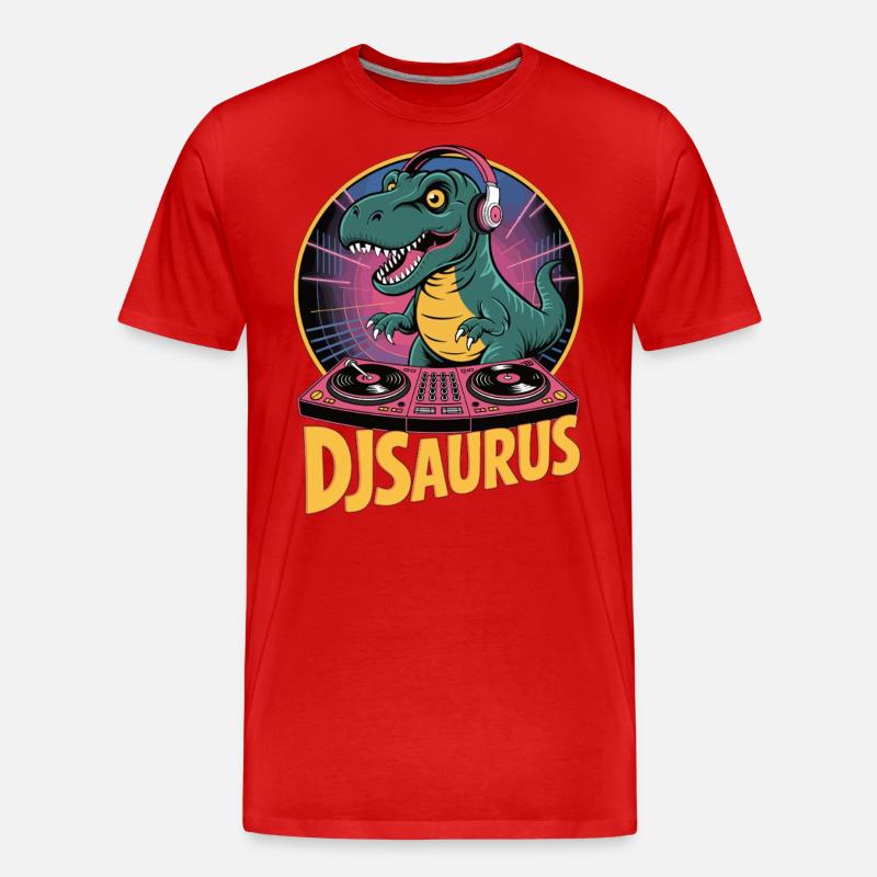 DJsaurus - T-shirt bio Premium Homme - rouge