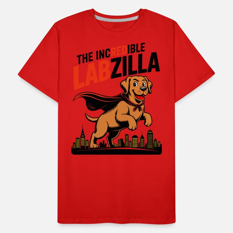Labzilla – Foxred Labrador im Monster-Modus Männer Premium Bio T-Shirt