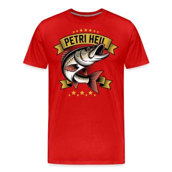 Petri Heil - Männer Premium Bio T-Shirt - Rot - Vorne - Damien (186cm)