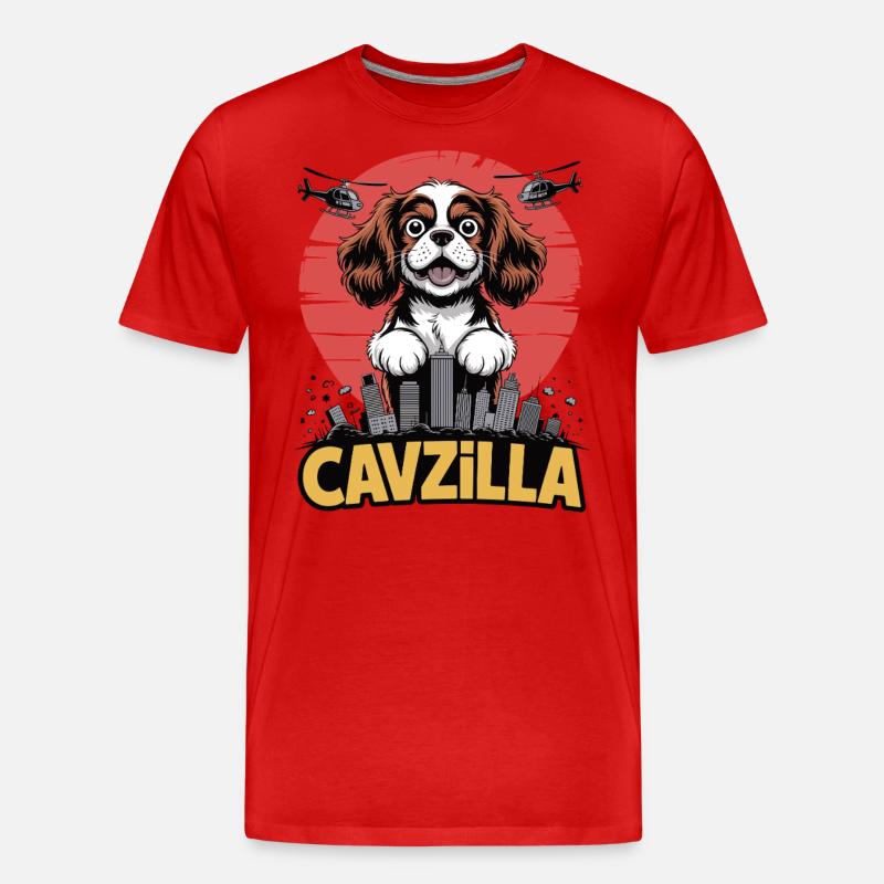 Cavzilla – Flausch mit Weltmacht - Männer Premium Bio T-Shirt - Rot