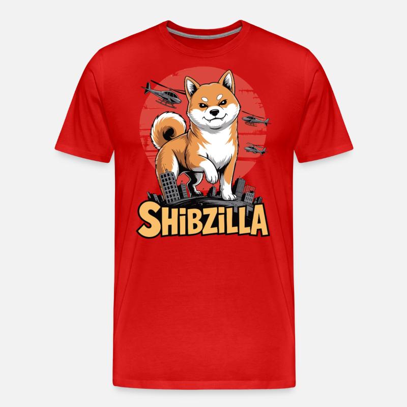 Shibzilla – Chaos mit Side-Eye - Männer Premium Bio T-Shirt - Rot