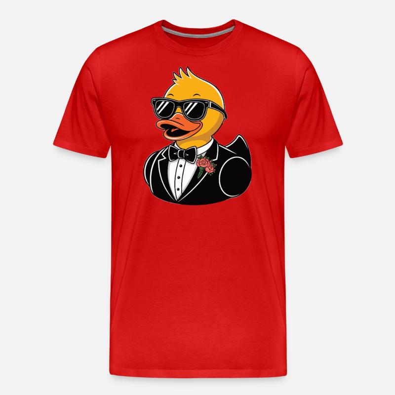 Gummiente Braeutigam - Männer Premium Bio T-Shirt - Rot